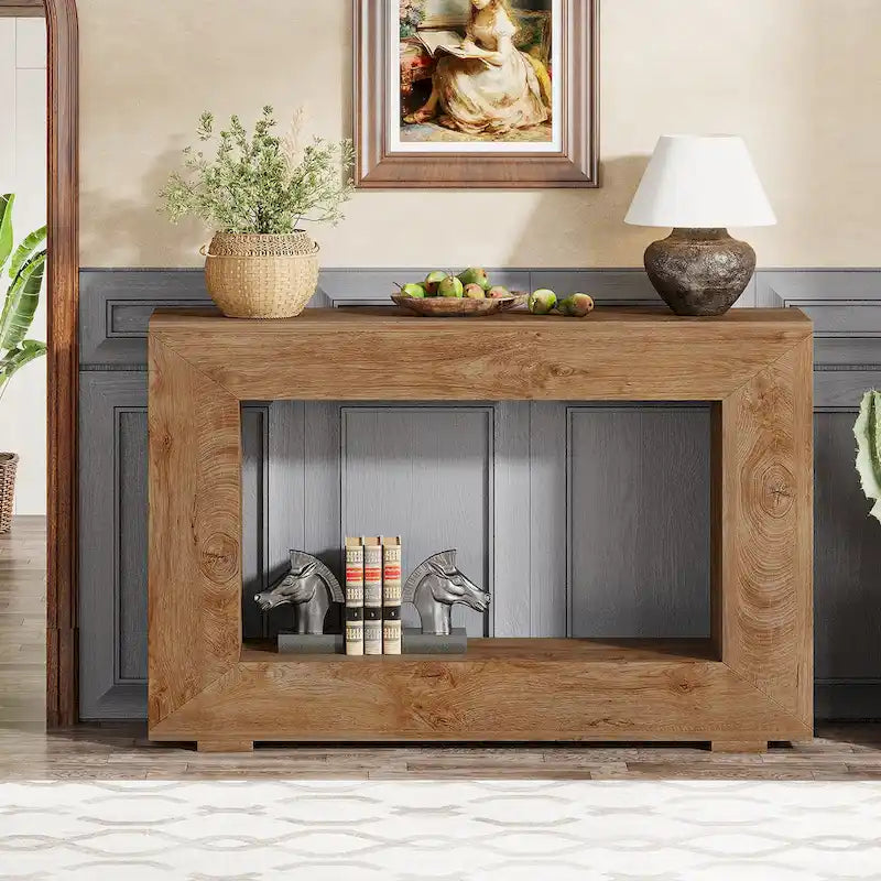 Tavolo Consolle Stretto da 47 Pollici con Contenitore per Ingresso Soggiorno - 47,24 L x 29,1 H x 11,81 P