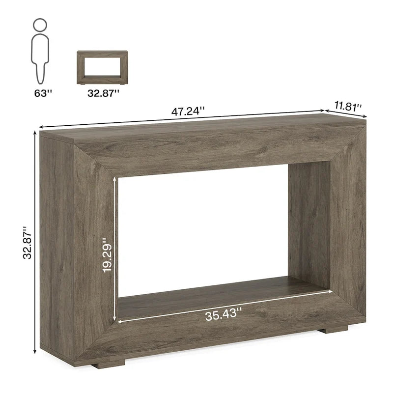 Tavolo Consolle Stretto da 47 Pollici con Contenitore per Ingresso Soggiorno - 47,24 L x 29,1 H x 11,81 P