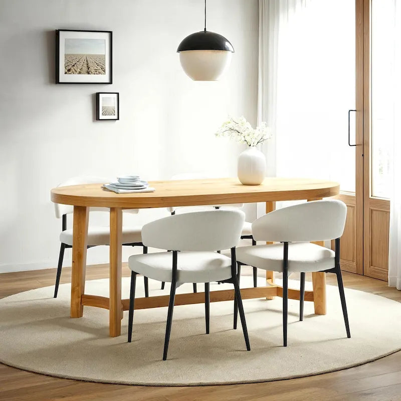 Tavolo da pranzo moderno in legno massello di rovere rustico
