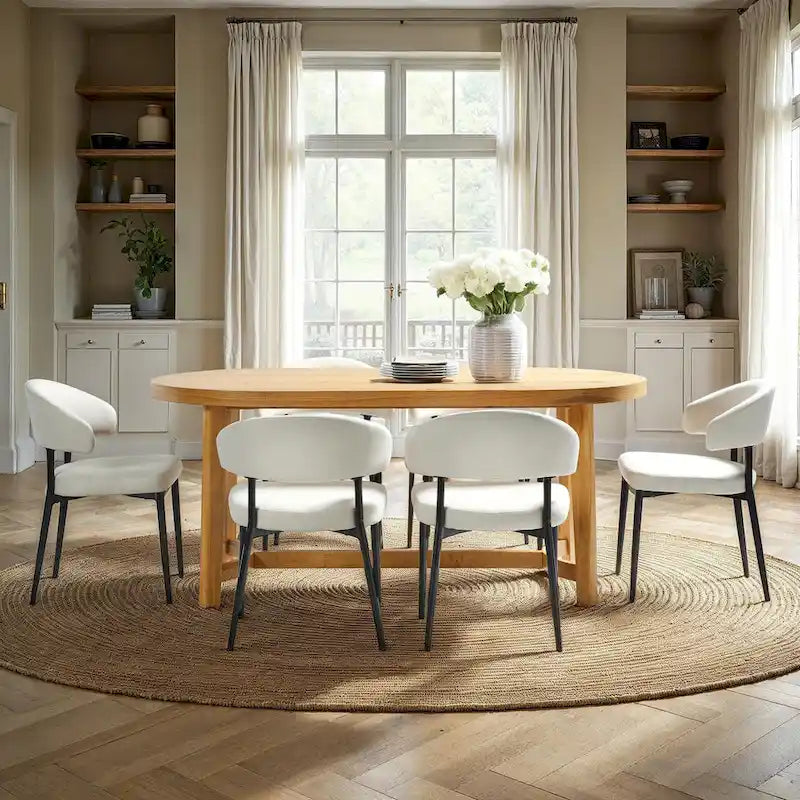 Tavolo da pranzo moderno in legno massello di rovere rustico