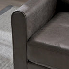 Poltrona club moderna in microfibra da 31" con gambe in legno massello