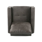 Poltrona club moderna in microfibra da 31" con gambe in legno massello
