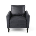 Poltrona club moderna in microfibra da 31" con gambe in legno massello