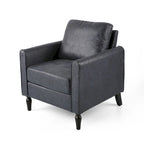 Poltrona club moderna in microfibra da 31" con gambe in legno massello