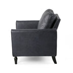 Poltrona club moderna in microfibra da 31" con gambe in legno massello