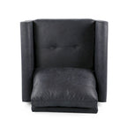 Poltrona club moderna in microfibra da 31" con gambe in legno massello