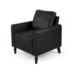Poltrona club moderna in microfibra da 31" con gambe in legno massello