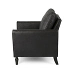 Poltrona club moderna in microfibra da 31" con gambe in legno massello