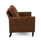Poltrona club moderna in microfibra da 31" con gambe in legno massello