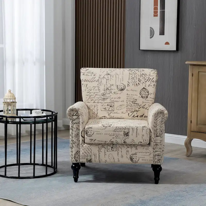 Poltrona d'Appoggio Imbottita Mid-Century Modern - 30,70 x 29,92 x 34,05