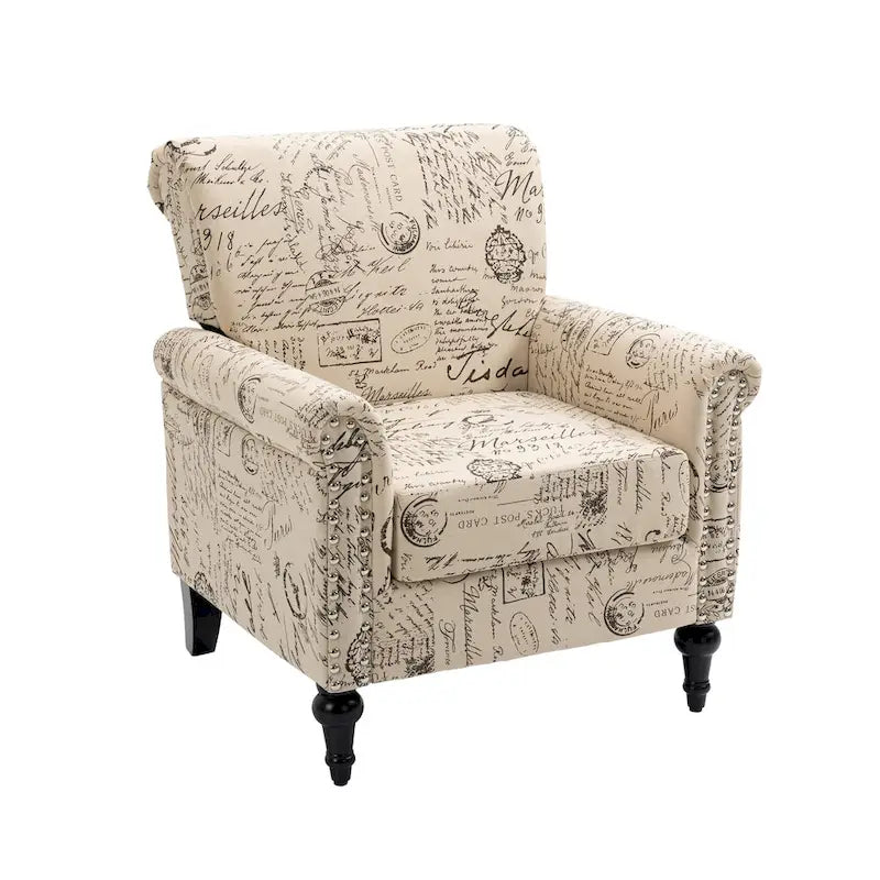 Poltrona d'Appoggio Imbottita Mid-Century Modern - 30,70 x 29,92 x 34,05
