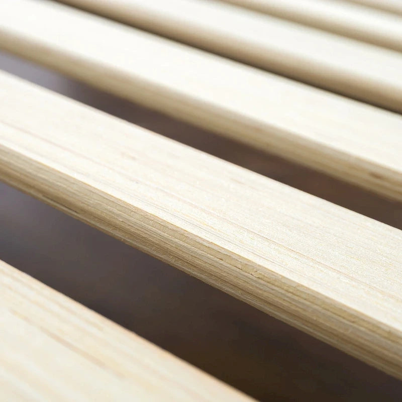 Letto a piattaforma in legno anticato Espresso con testiera