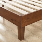 Letto a piattaforma in legno anticato Espresso con testiera