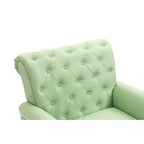 Poltrona di design di metà secolo, poltrona in lino con schienale trapuntato/gambe in legno