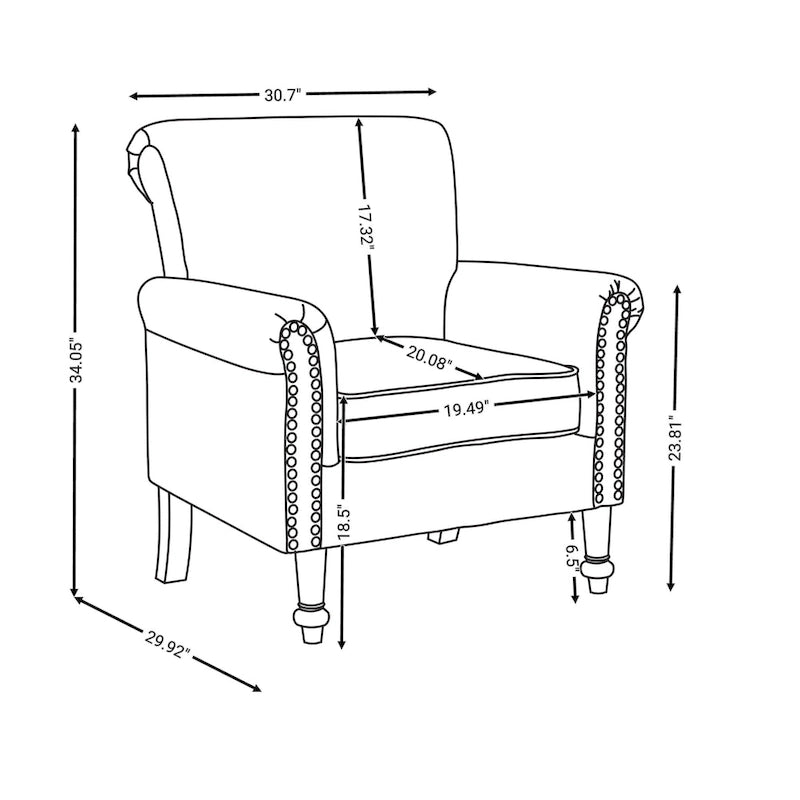 Poltrona di design di metà secolo, poltrona in lino con schienale trapuntato/gambe in legno