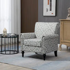 Poltrona di design di metà secolo, poltrona in lino con schienale trapuntato/gambe in legno