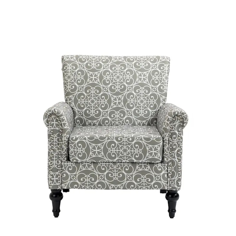Poltrona di design di metà secolo, poltrona in lino con schienale trapuntato/gambe in legno