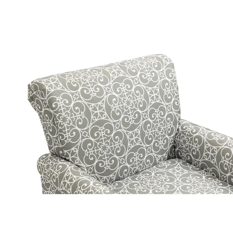 Poltrona di design di metà secolo, poltrona in lino con schienale trapuntato/gambe in legno