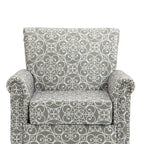 Poltrona di design di metà secolo, poltrona in lino con schienale trapuntato/gambe in legno
