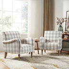 Mandan 29.5 Wide Traditional Accent Armchair with Solid Wood Legs Set of 2 by HULALA HOME