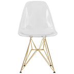 Sedia Cresco Modern Plastic da pranzo con gambe in metallo