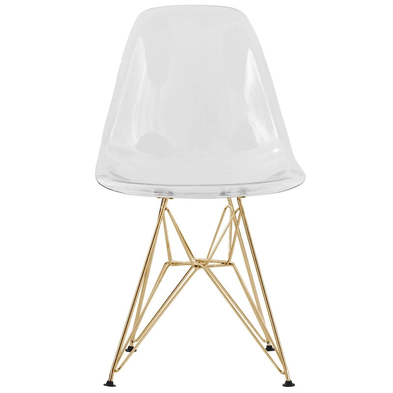 Sedia Cresco Modern Plastic da pranzo con gambe in metallo