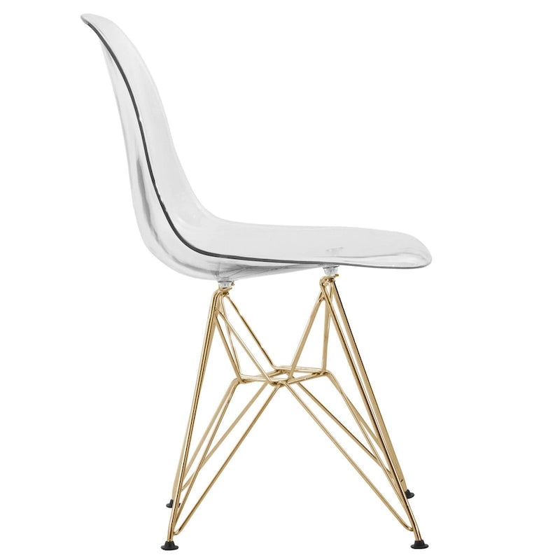 Sedia Cresco Modern Plastic da pranzo con gambe in metallo