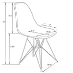 Sedia Cresco Modern Plastic da pranzo con gambe in metallo