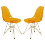 Sedia Cresco Modern Plastic da pranzo con gambe in metallo