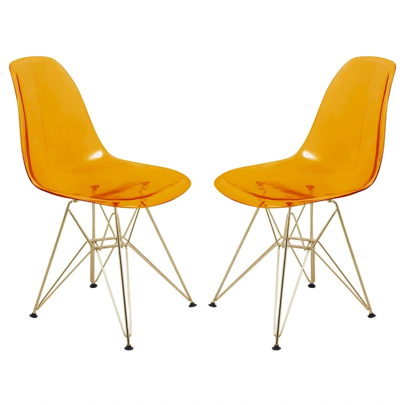 Sedia Cresco Modern Plastic da pranzo con gambe in metallo