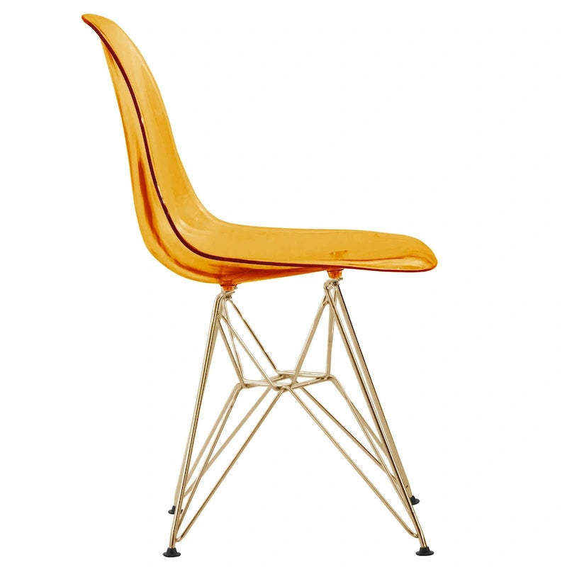 Sedia Cresco Modern Plastic da pranzo con gambe in metallo