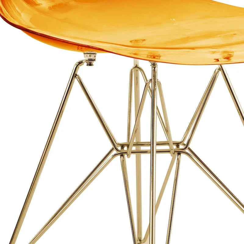 Sedia Cresco Modern Plastic da pranzo con gambe in metallo