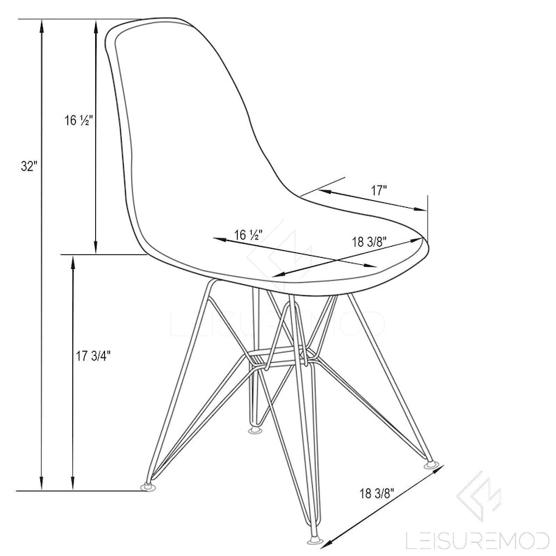 Sedia Cresco Modern Plastic da pranzo con gambe in metallo