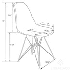 Sedia Cresco Modern Plastic da pranzo con gambe in metallo