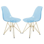 Sedia Cresco Modern Plastic da pranzo con gambe in metallo