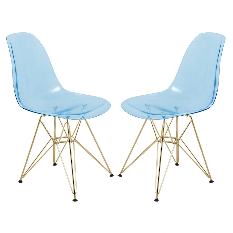 Sedia Cresco Modern Plastic da pranzo con gambe in metallo