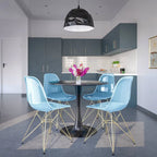 Sedia Cresco Modern Plastic da pranzo con gambe in metallo
