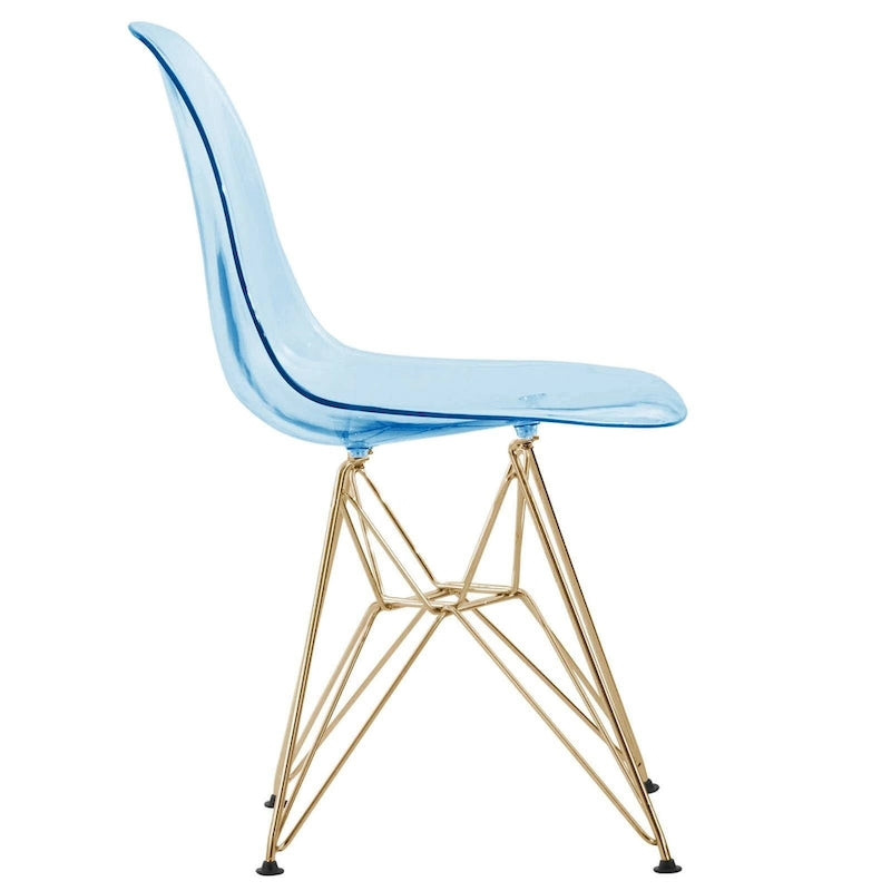 Sedia Cresco Modern Plastic da pranzo con gambe in metallo