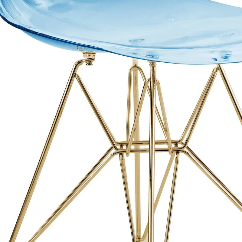 Sedia Cresco Modern Plastic da pranzo con gambe in metallo