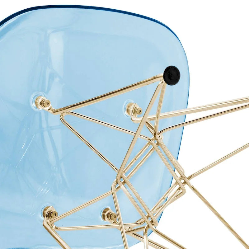 Sedia Cresco Modern Plastic da pranzo con gambe in metallo