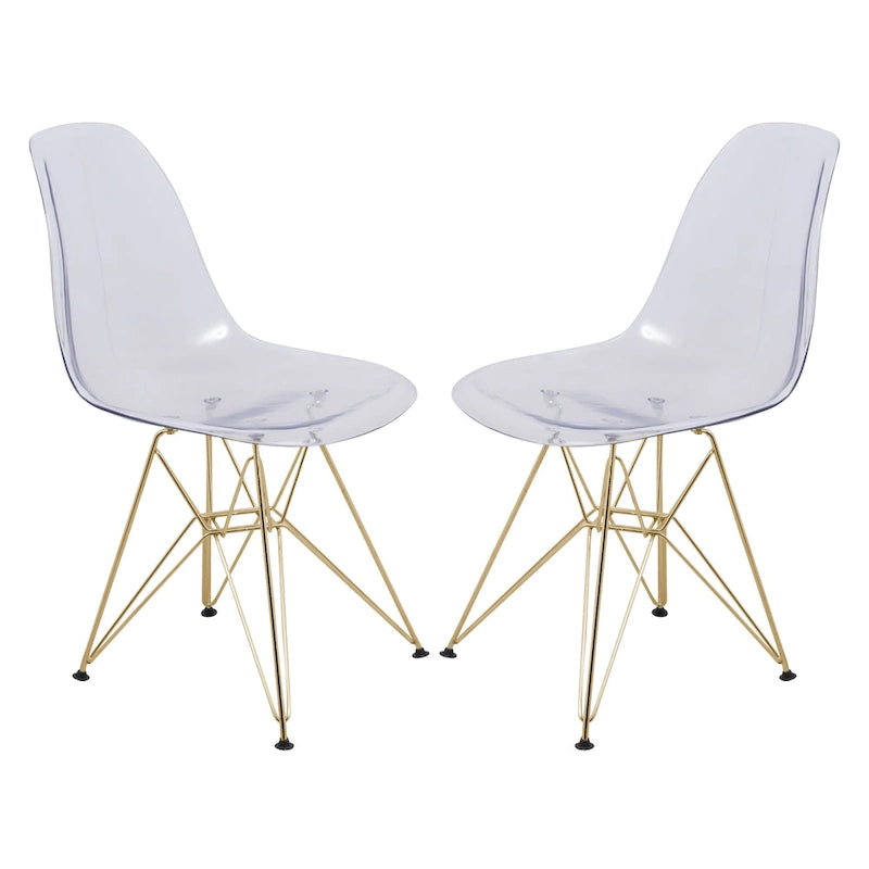 Sedia Cresco Modern Plastic da pranzo con gambe in metallo