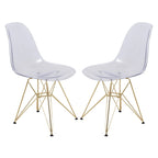 Sedia Cresco Modern Plastic da pranzo con gambe in metallo