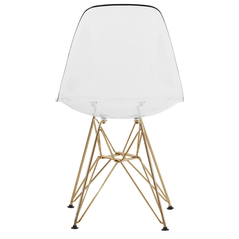 Sedia Cresco Modern Plastic da pranzo con gambe in metallo