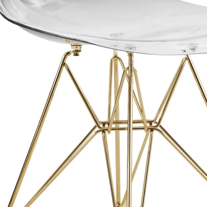 Sedia Cresco Modern Plastic da pranzo con gambe in metallo