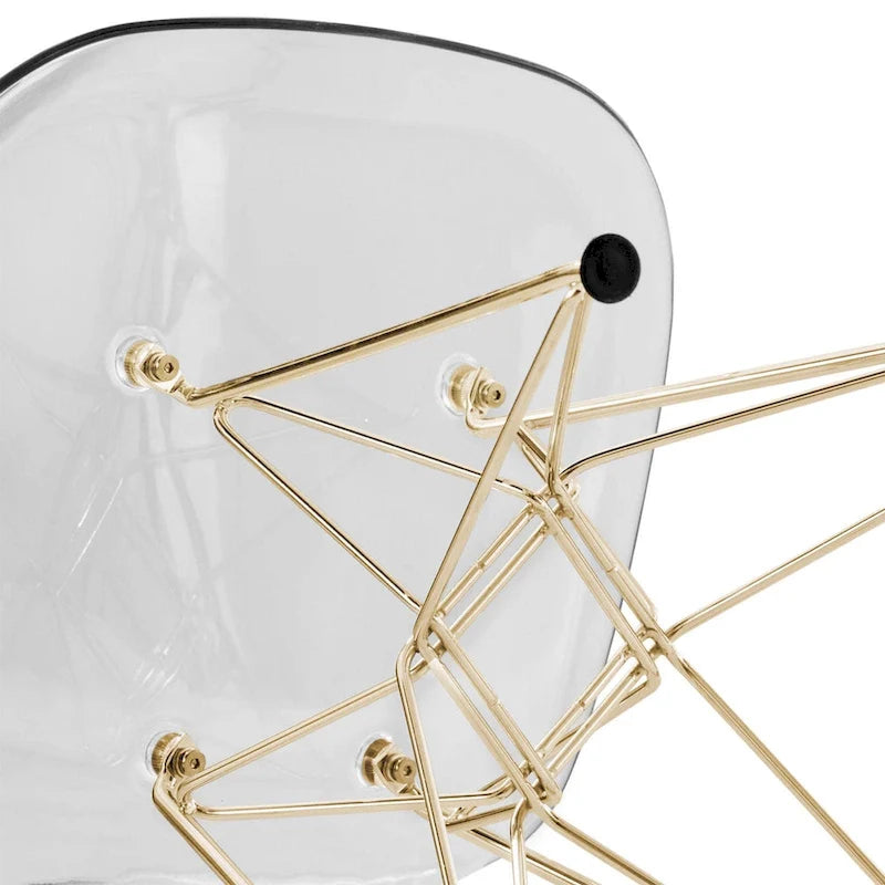 Sedia Cresco Modern Plastic da pranzo con gambe in metallo