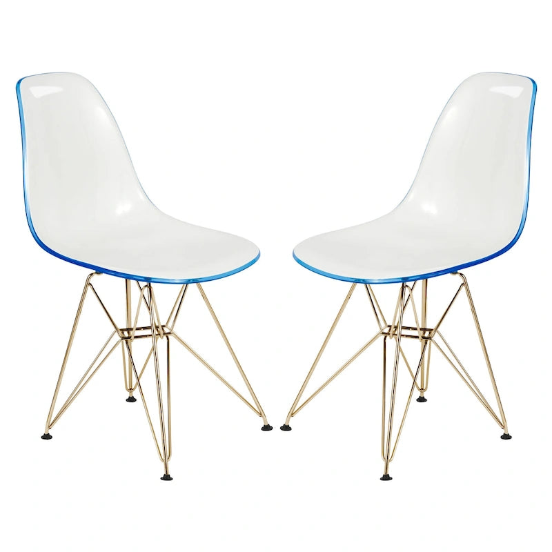 Sedia Cresco Modern Plastic da pranzo con gambe in metallo