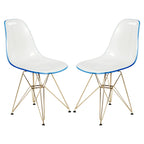 Sedia Cresco Modern Plastic da pranzo con gambe in metallo