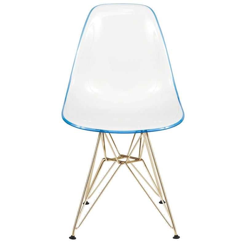 Sedia Cresco Modern Plastic da pranzo con gambe in metallo