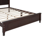 Letto a piattaforma in legno retrò con testiera