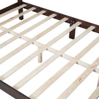 Letto a piattaforma in legno retrò con testiera